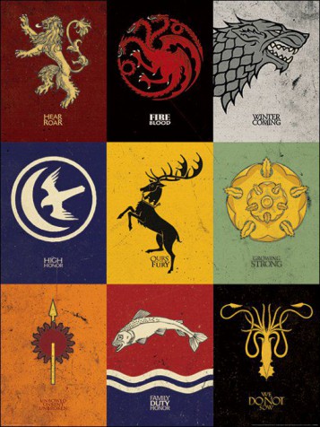 Game Of Thrones Sigils Of The Great Houses Art Prints Buy